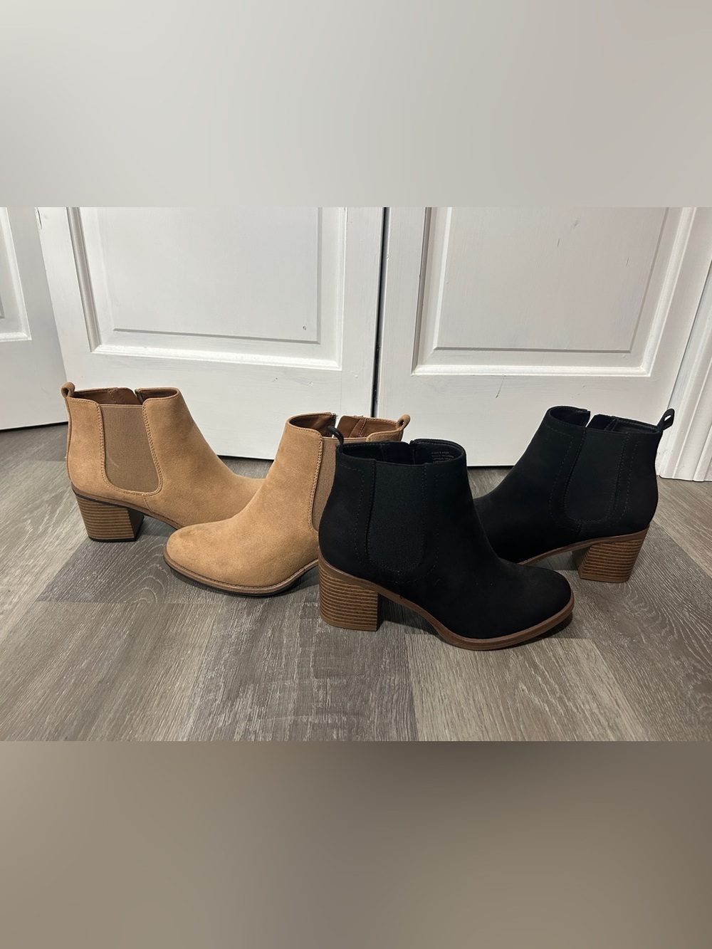 Sonoma Suede Chelsea Booties in Black & Tan